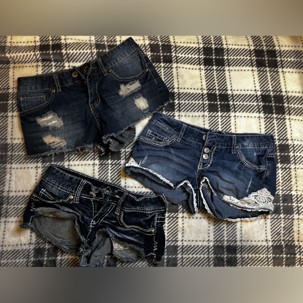 3 pairs of women’s denim short shorts - vanity, Rue 21, Amethyst